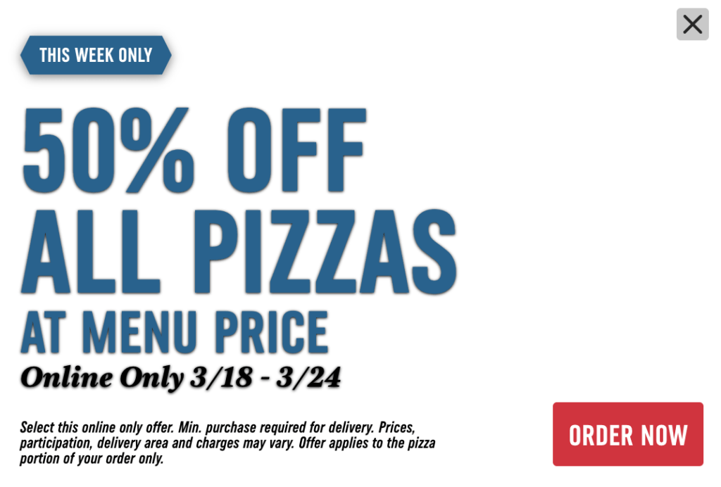 Domino’s – 50% Off All Pizzas! Ends March 24Th! – Topsave